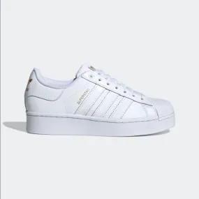 Adidas Originals sneakers con zeppa da donna Superstar Bold W FV3334 bianco-oro