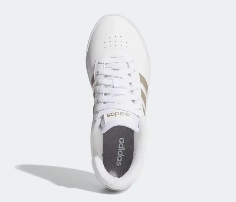 Adidas scarpa sneakers da donna con zeppa Court Bold FX3489 bianco-platino