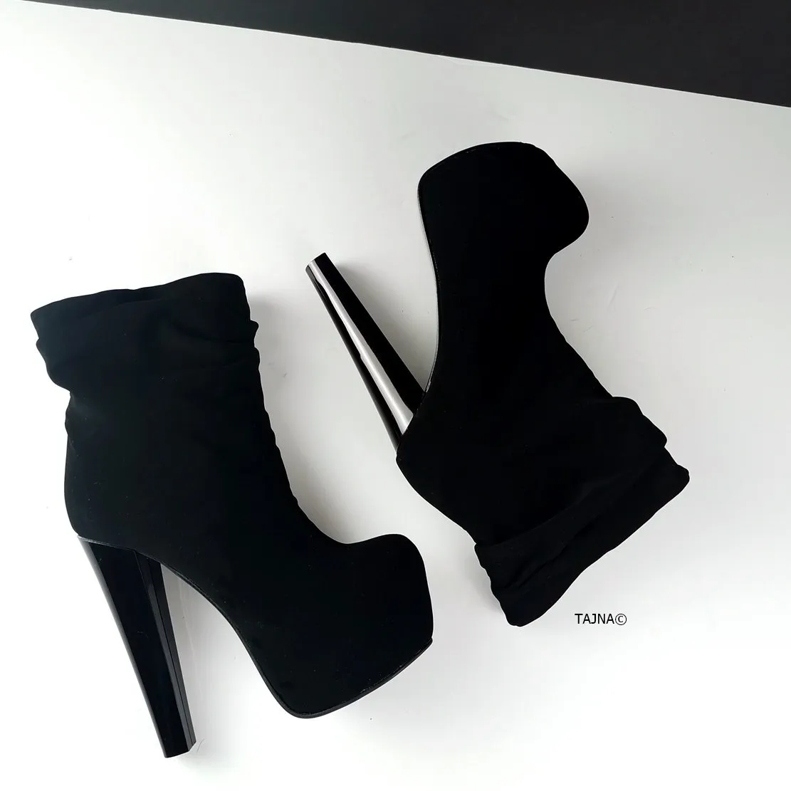 Black Suede Hooded Ankle Booties