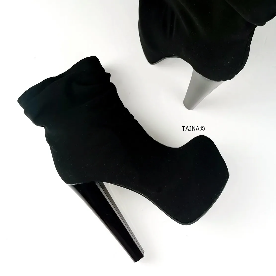 Black Suede Hooded Ankle Booties