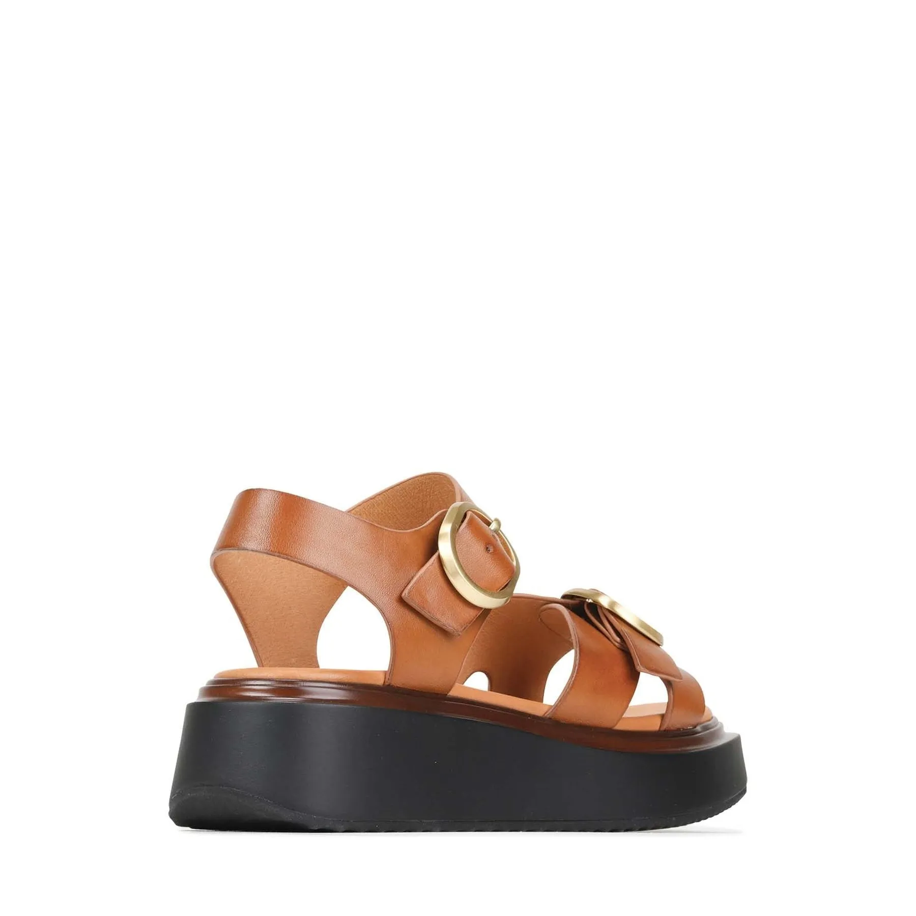 CARESE LEATHER ANKLE STRAP SANDALS