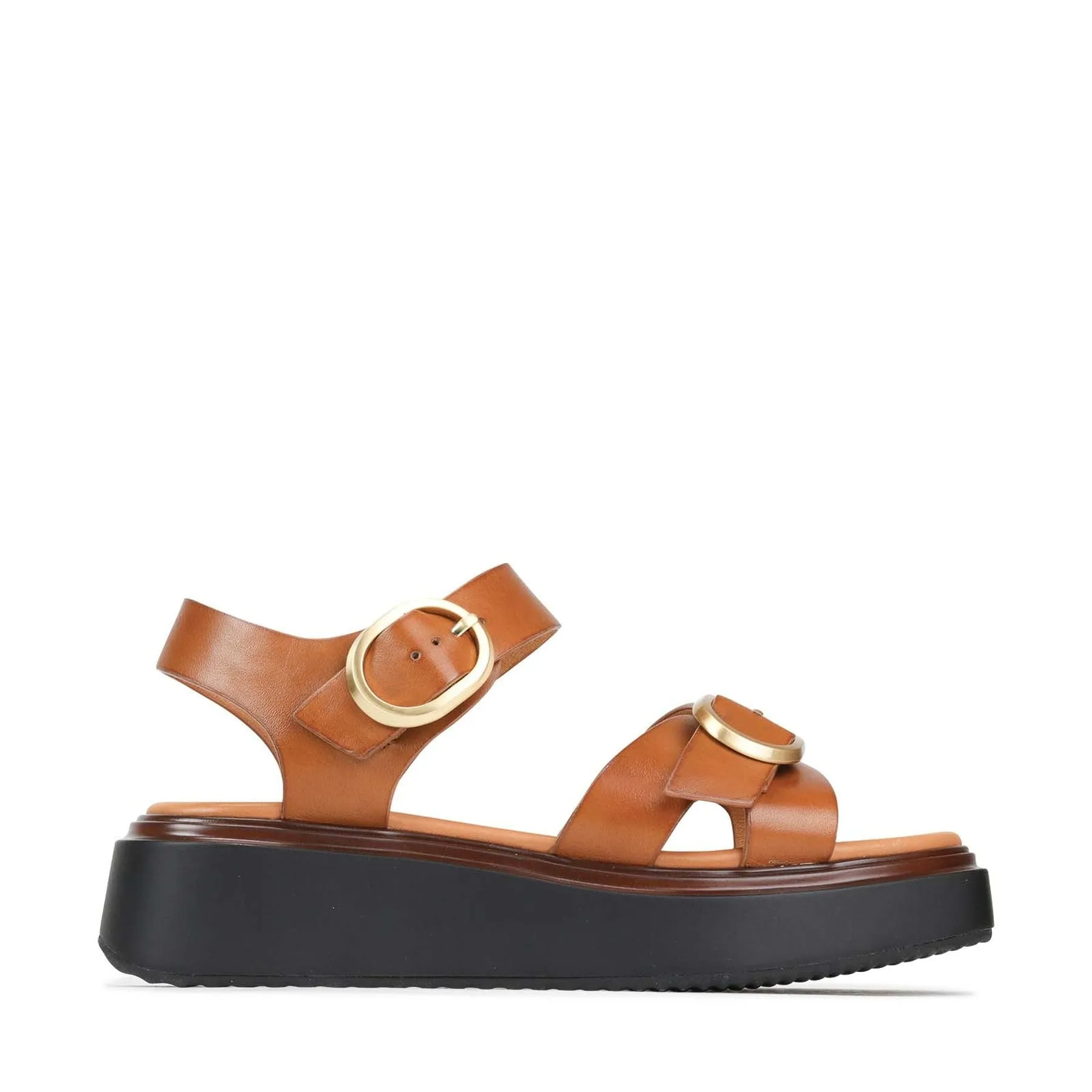 CARESE LEATHER ANKLE STRAP SANDALS