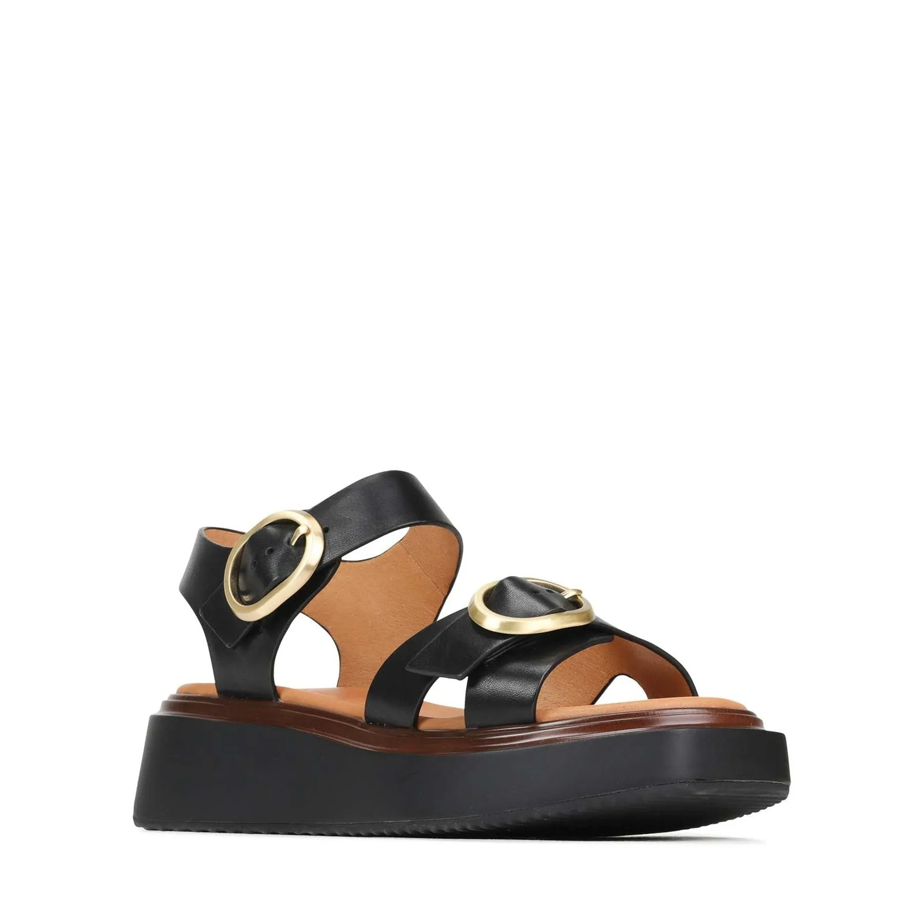 CARESE LEATHER ANKLE STRAP SANDALS