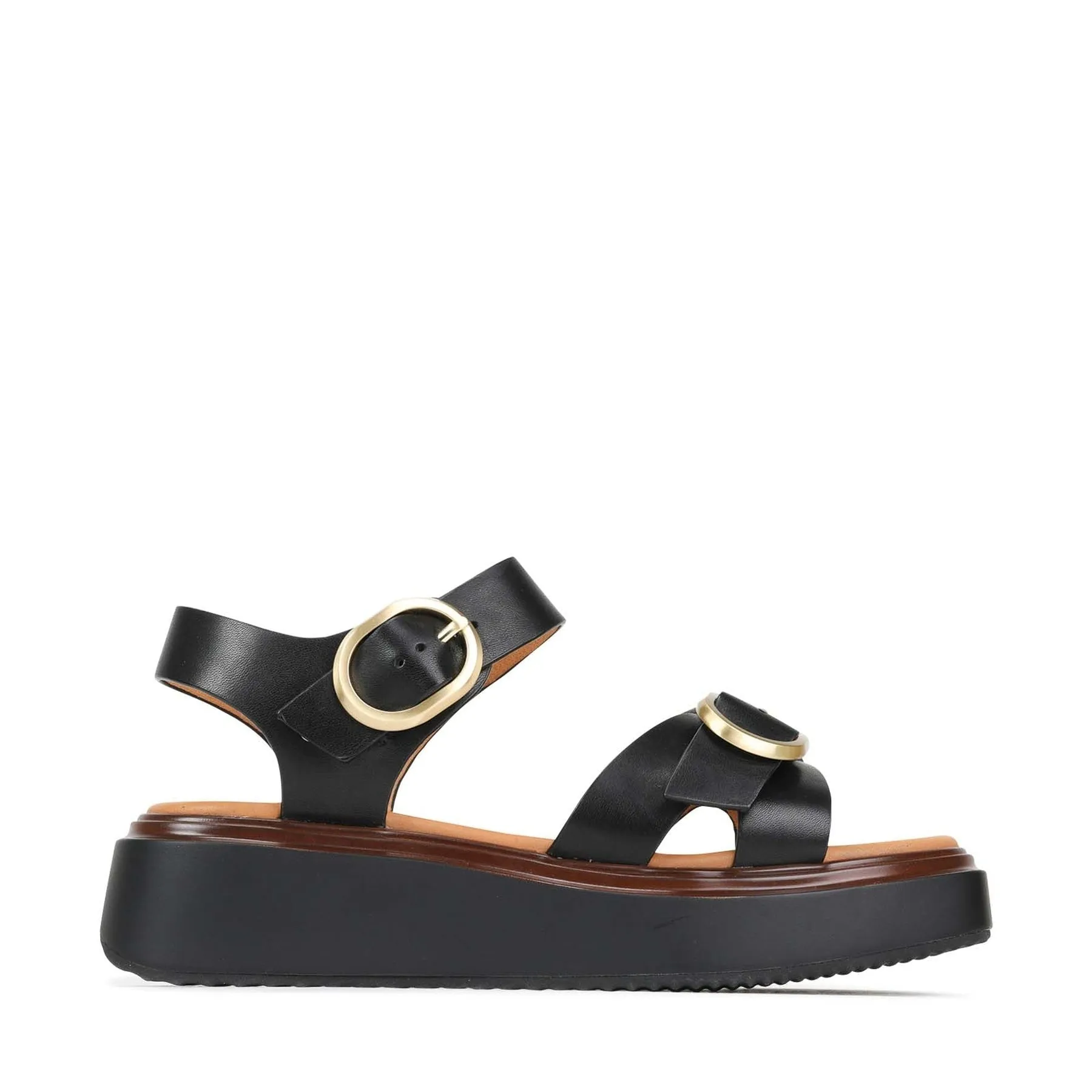 CARESE LEATHER ANKLE STRAP SANDALS