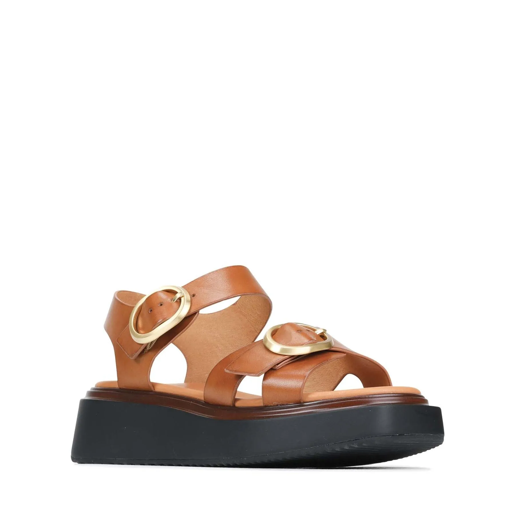 CARESE LEATHER ANKLE STRAP SANDALS