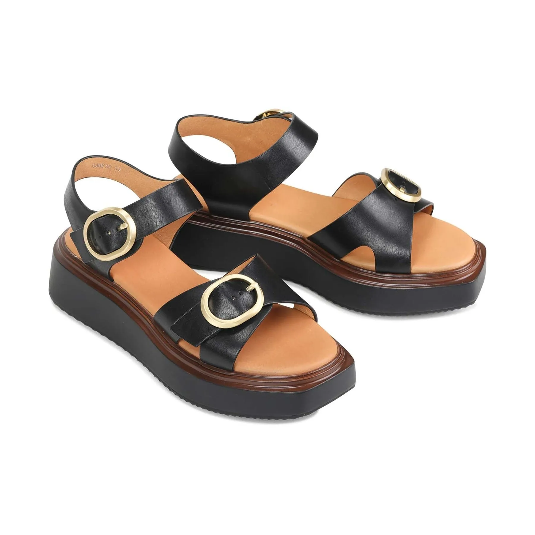 CARESE LEATHER ANKLE STRAP SANDALS