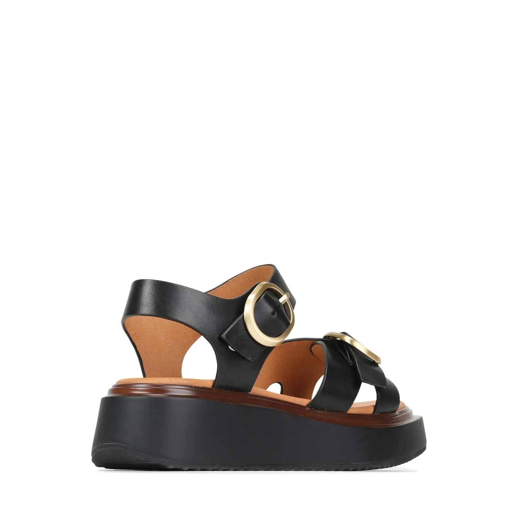 CARESE LEATHER ANKLE STRAP SANDALS