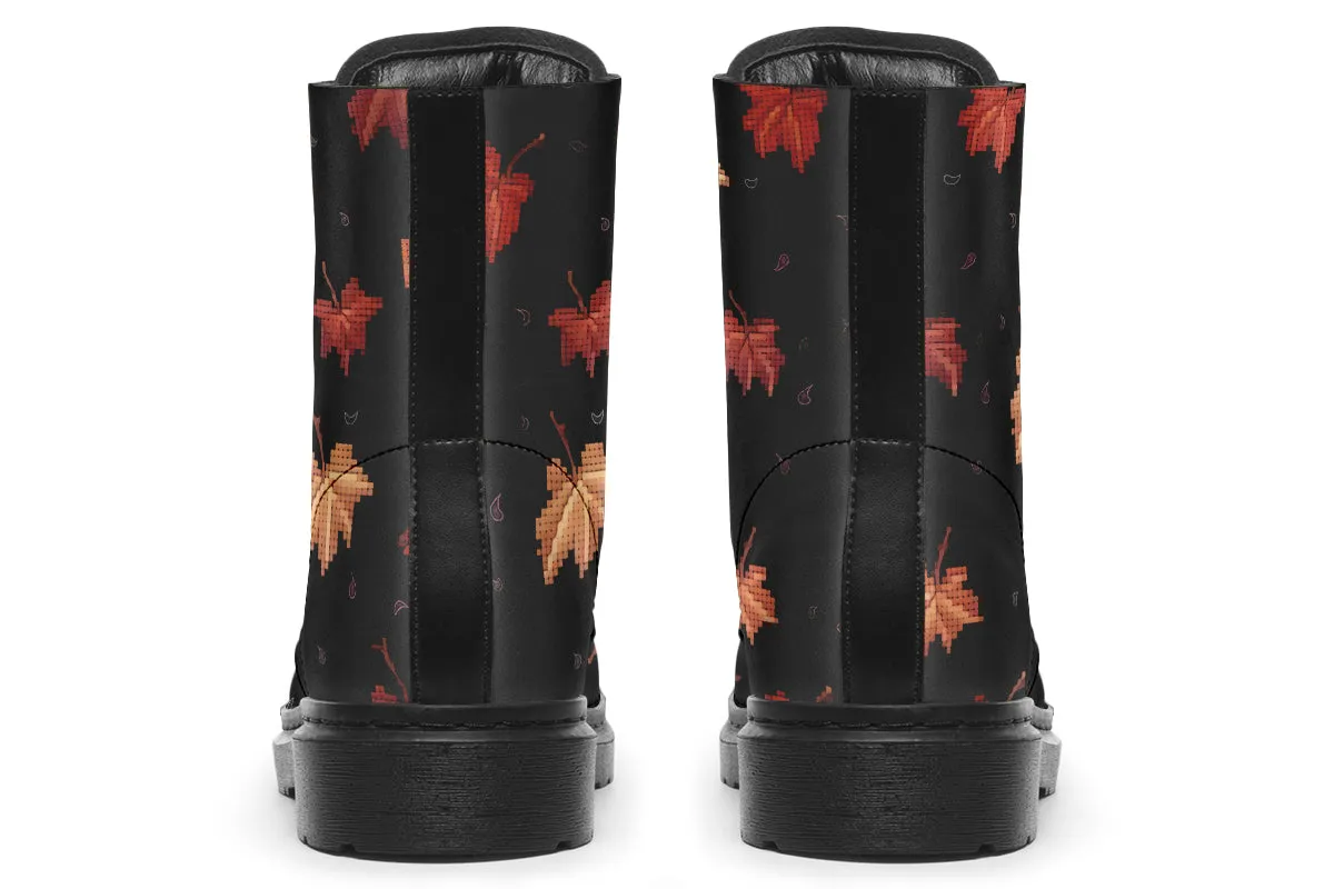 Cozy Autumn Boots - Vegan Leather Doc-Style Boots with Durable Stitched on Soles