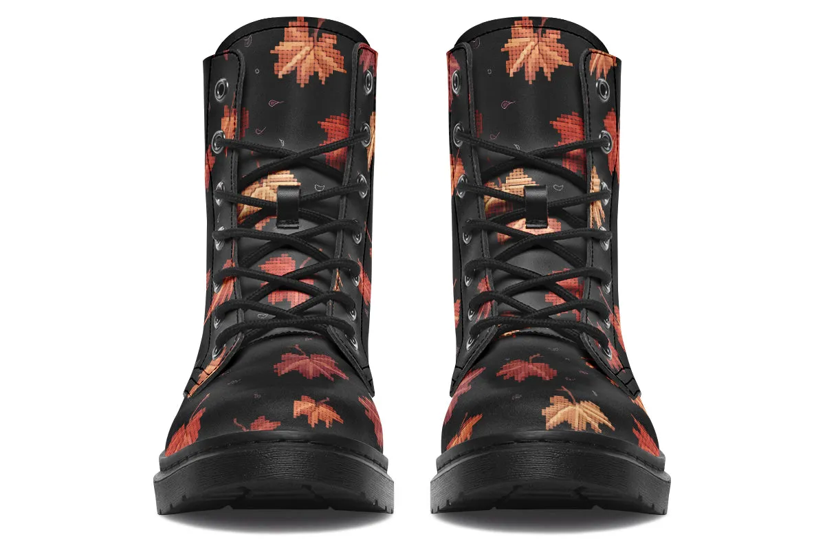 Cozy Autumn Boots - Vegan Leather Doc-Style Boots with Durable Stitched on Soles