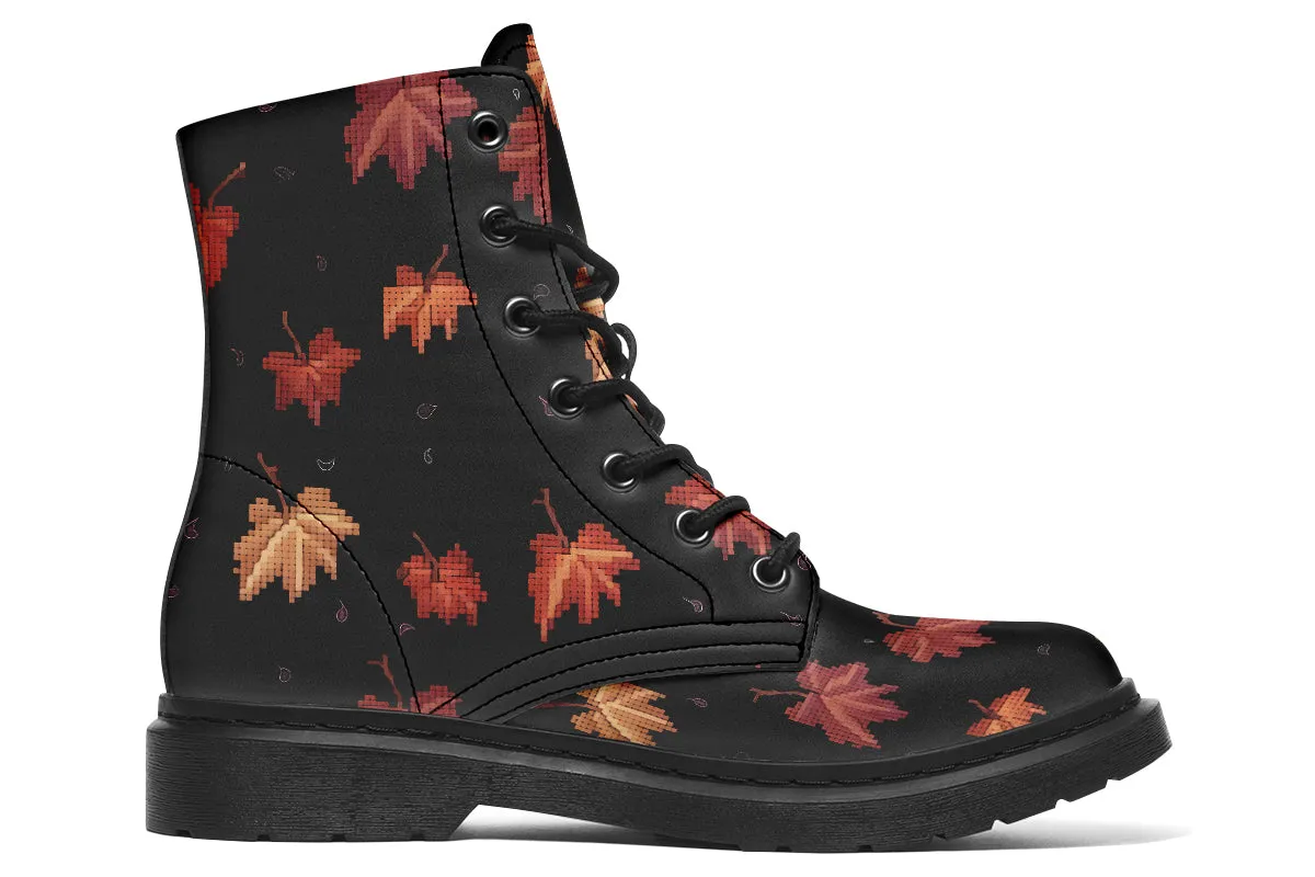 Cozy Autumn Boots - Vegan Leather Doc-Style Boots with Durable Stitched on Soles