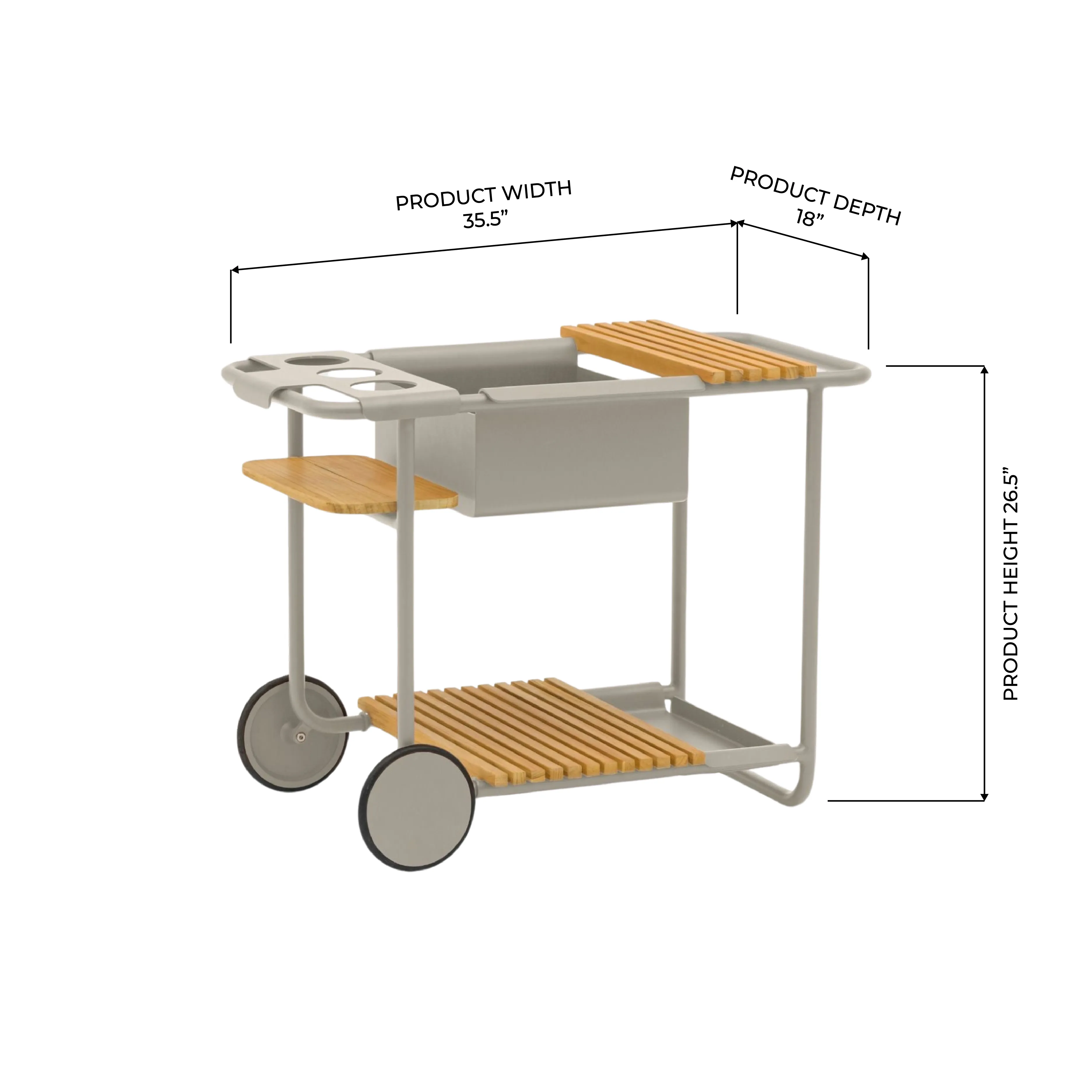 Davenport Charcoal Bar Trolley