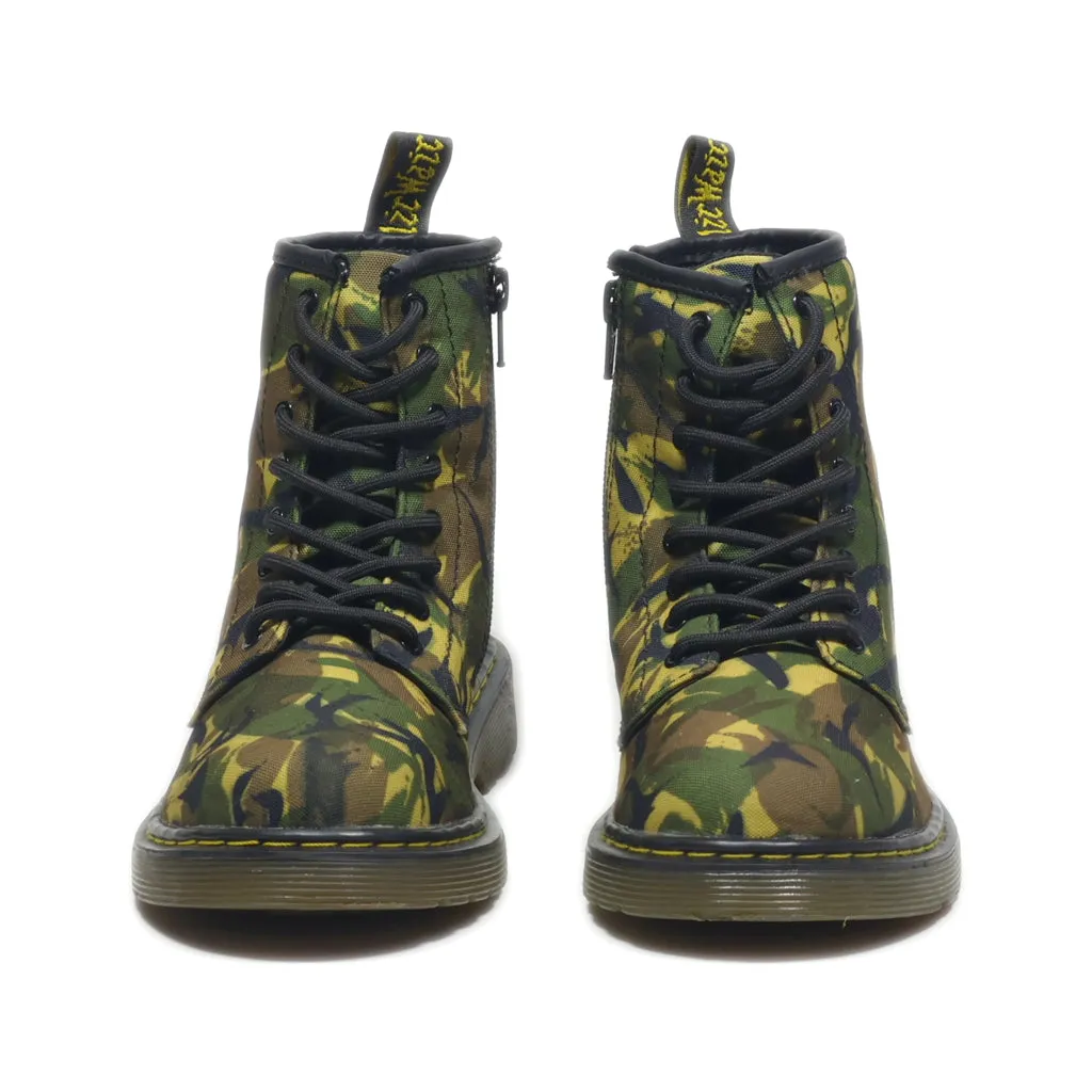 Dr. Martens Ankle Boots Canvas Green Colour For Kids