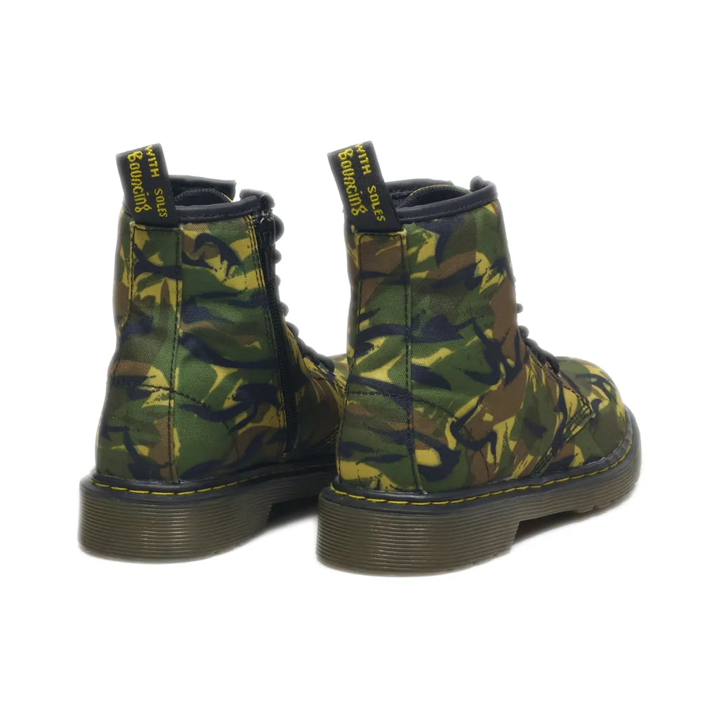 Dr. Martens Ankle Boots Canvas Green Colour For Kids