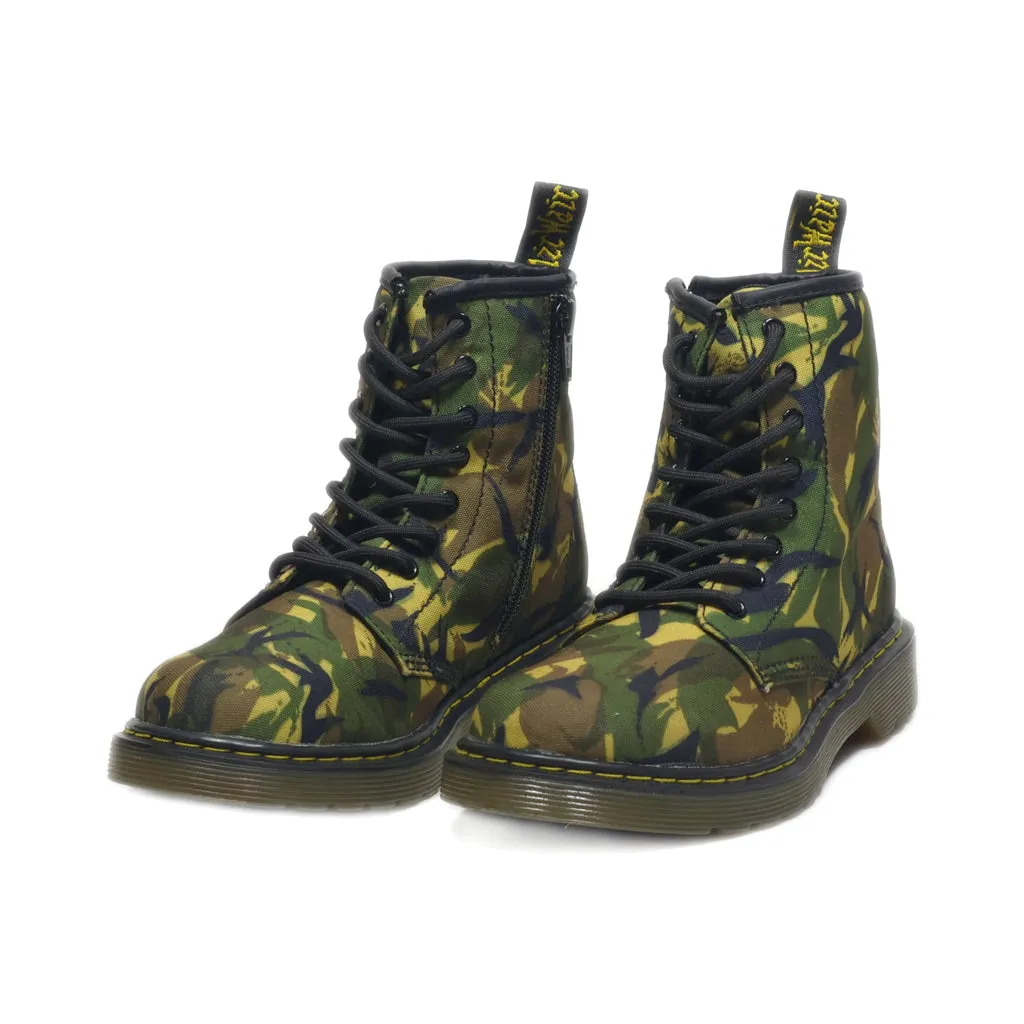 Dr. Martens Ankle Boots Canvas Green Colour For Kids