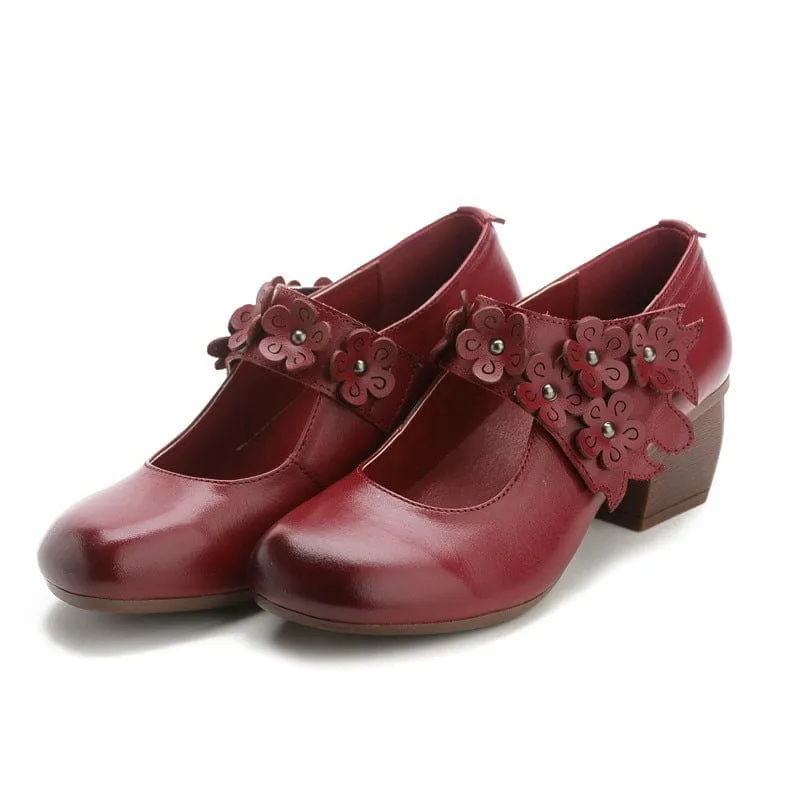 Elegant Genuine Leather Original Hollow Cowhide Flower Women Fashion Shoes