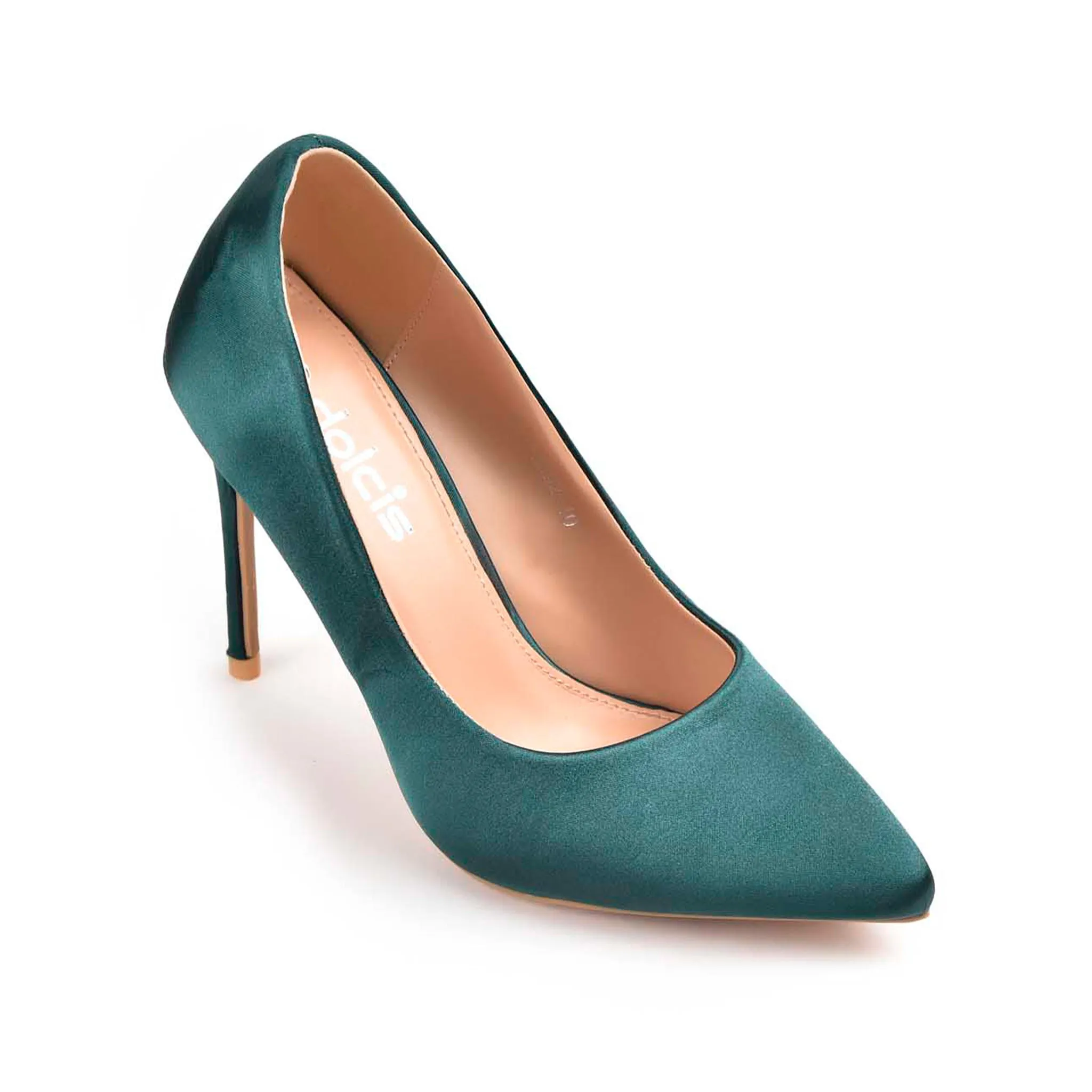 Elegant Teal Satin High Heel Pumps | 471M-K