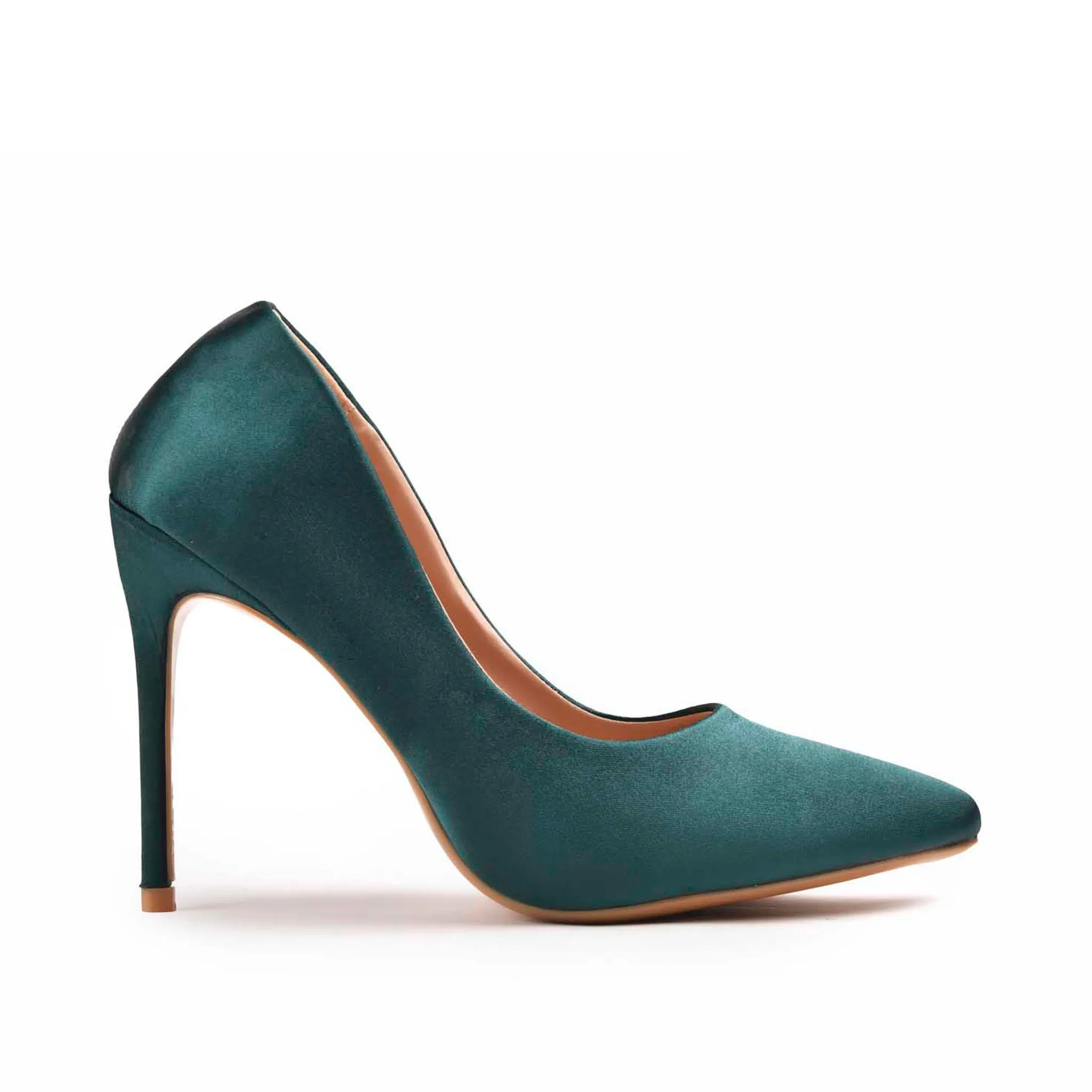 Elegant Teal Satin High Heel Pumps | 471M-K