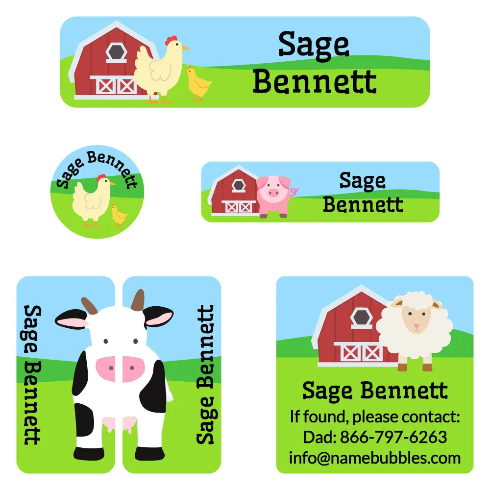 Farm Animals Camp Labels Pack