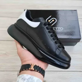 Lift Black Leather Sneakers | Platform High Sole