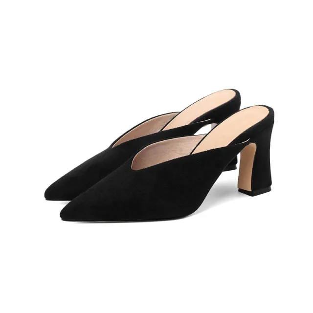 Luna Women's Elegant Mules High Black Heels