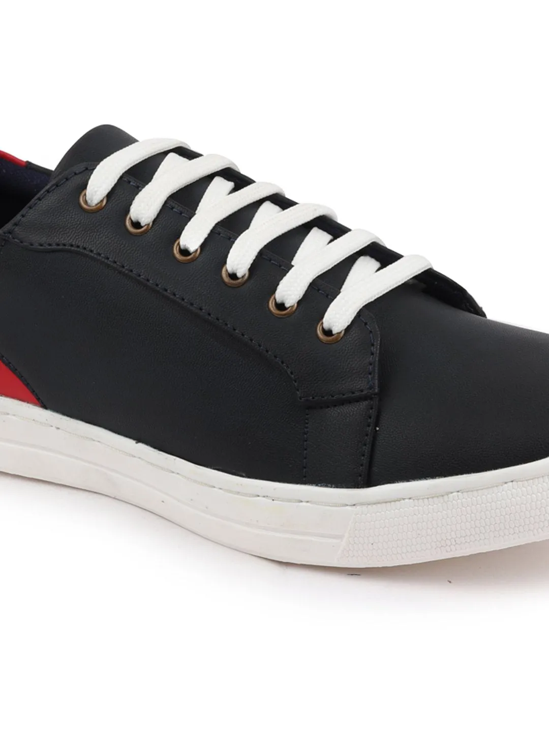 Men Navy Blue Stylish Lace Up Sneakers