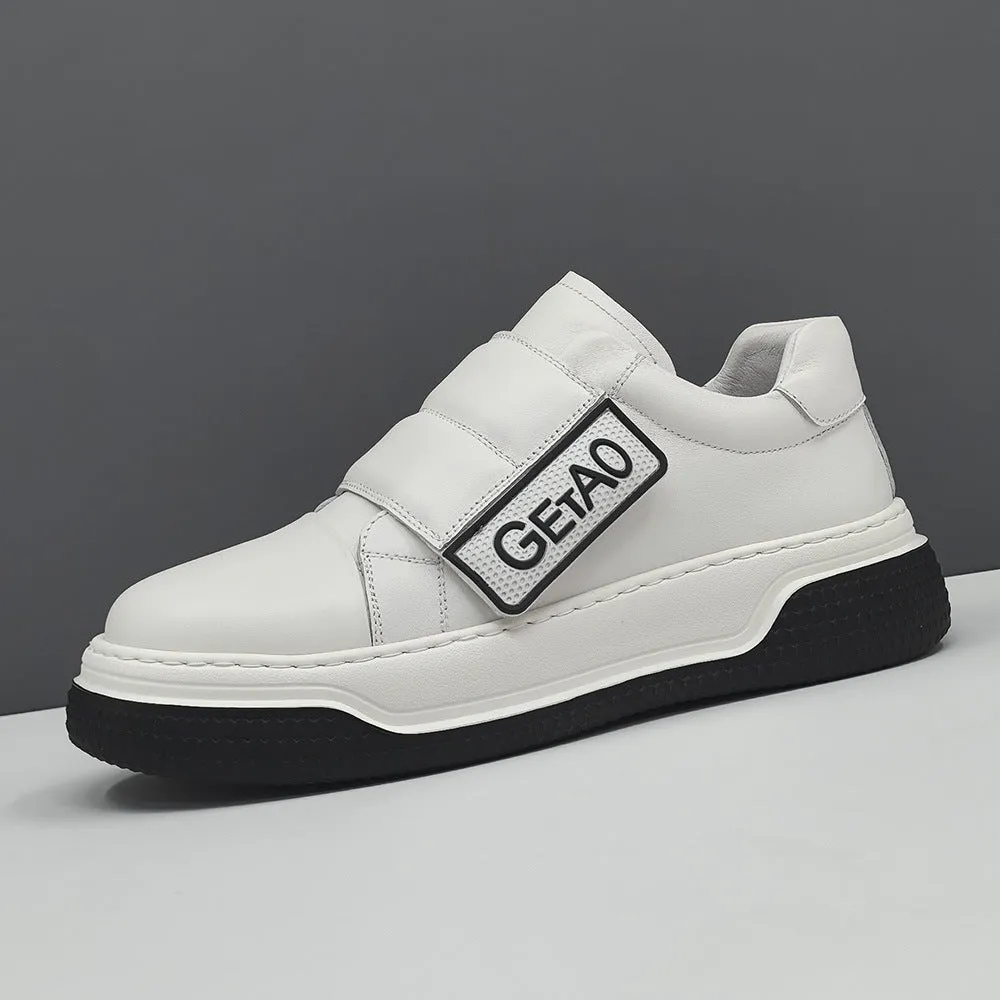 Men Stylish Leather Casual Velcro Sneakers