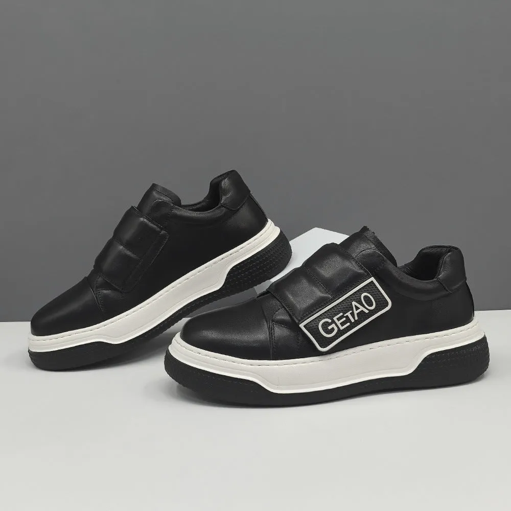 Men Stylish Leather Casual Velcro Sneakers