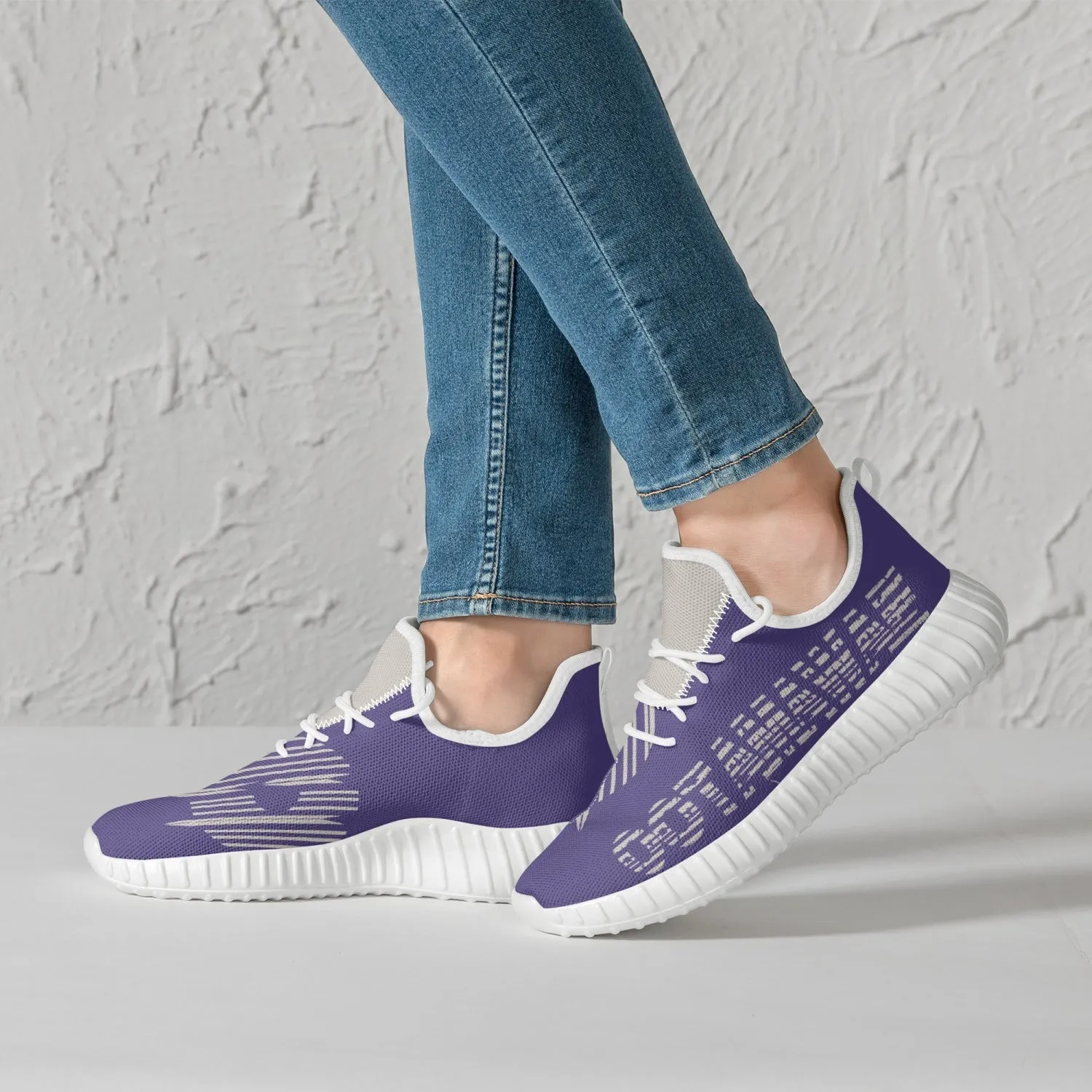 Mesh Knit Sneakers - Purple /Black