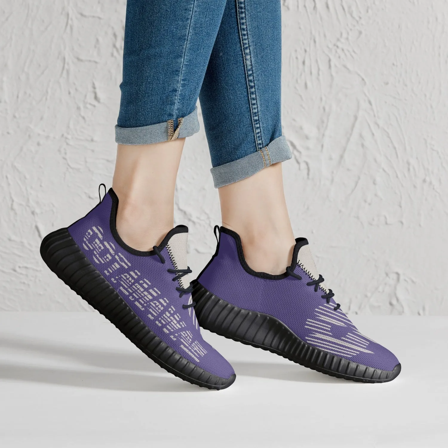 Mesh Knit Sneakers - Purple /Black