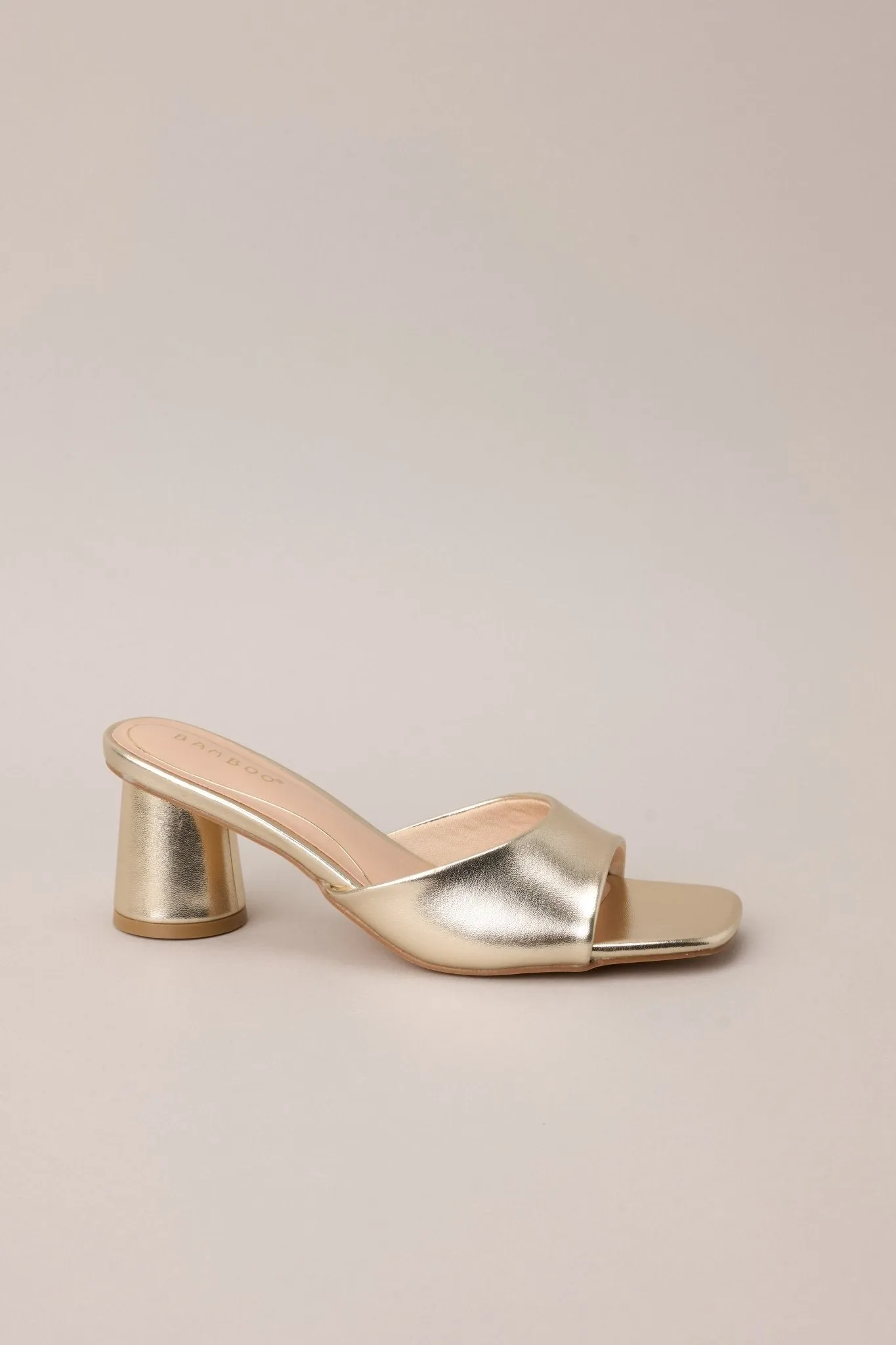 My Own Pace Gold Block Heels