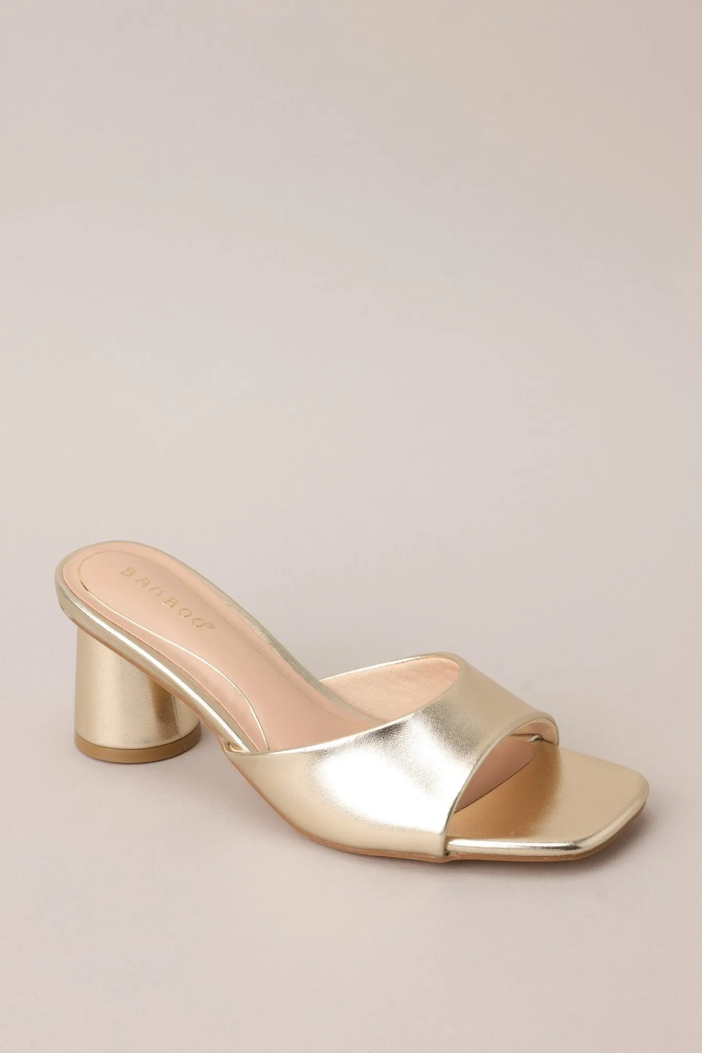 My Own Pace Gold Block Heels