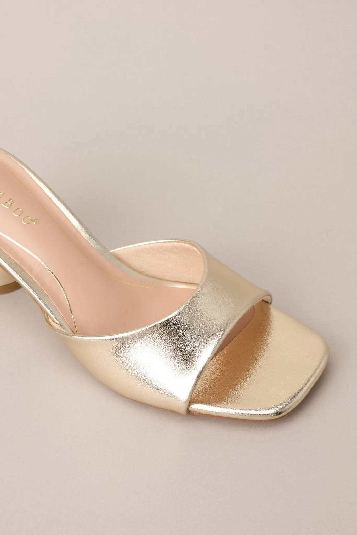 My Own Pace Gold Block Heels