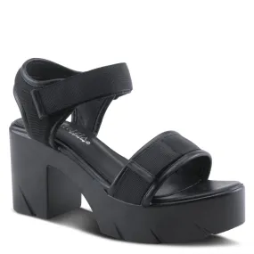 Spring Step Shoes Women's Black Leather Sandals