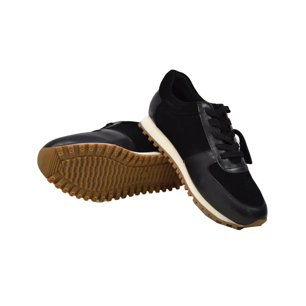 Surrey Black Leather and Suede Sneakers - Stylish and Comfortable