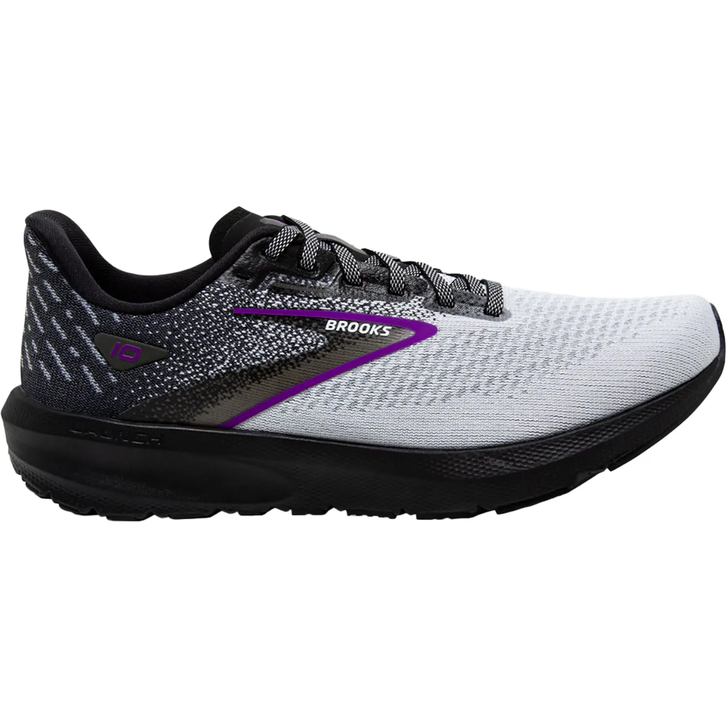 Women's Brooks Launch 10 Black/White/Violet Mesh