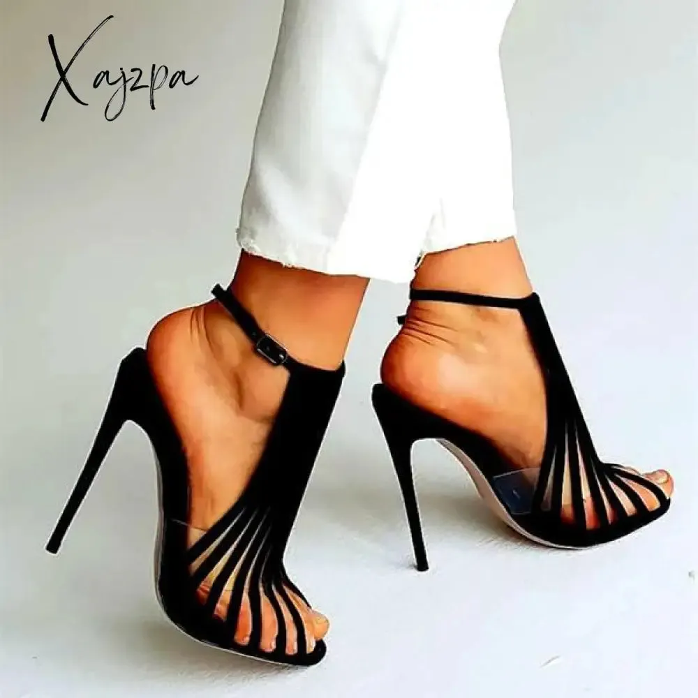 Xajzpa - Women Elegant Heels Party Adjustable Buckle Stiletto Heels Sandals